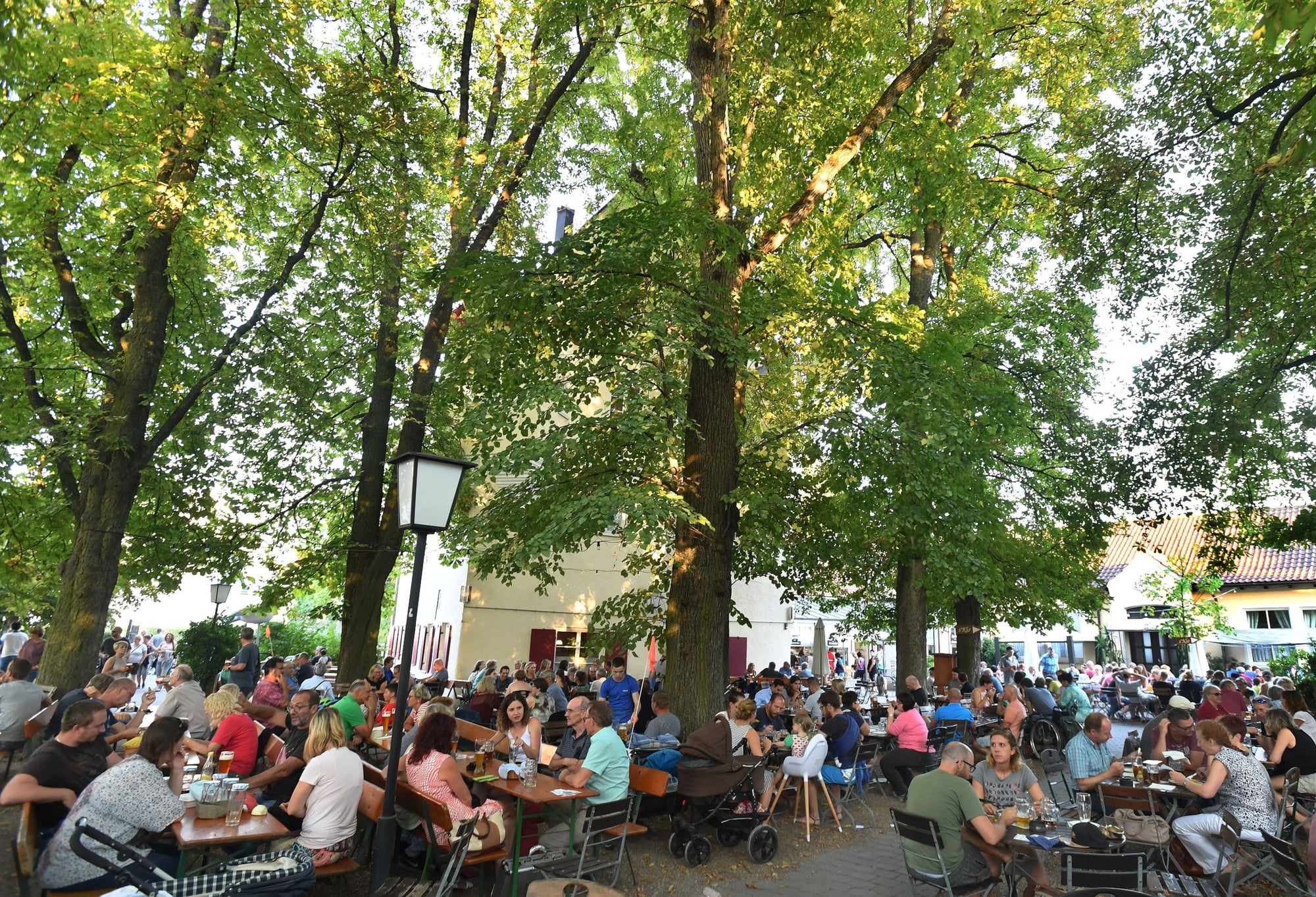 Gasthaus mit Biergarten in Neu-Ulm – Inn with beer garden in Neu-Ulm for lease – traditional Schlössle restaurant, Kastanien-Biergarten mit 400–500 Plätzen