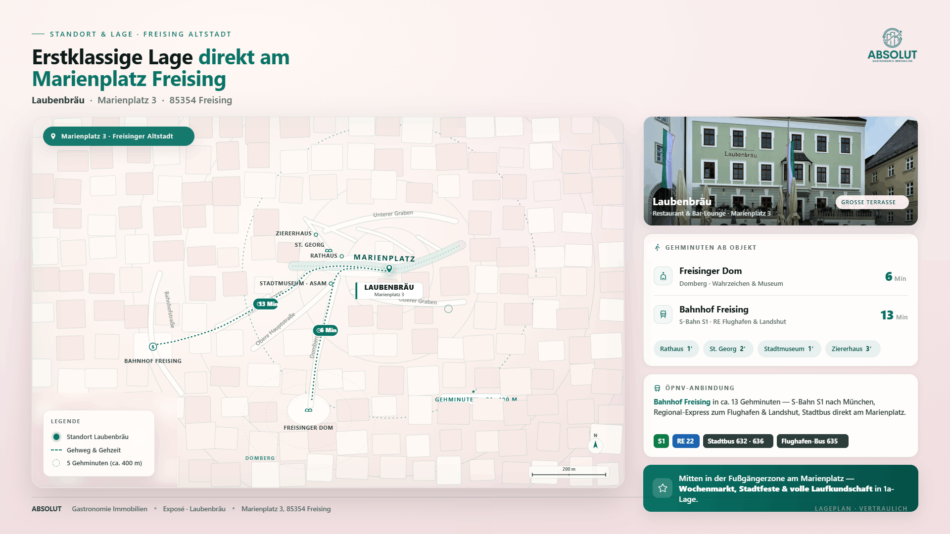 Bild 1 – Platzhirsch Freising for Lease – Succession on Marienplatz